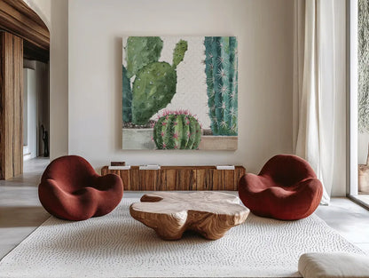 Mixed Greens XXXIX by Lisa Audit. Shown as extra-large giant wall art in a modern living room. Available as an archival giclee rolled canvas, fine art paper, or poster print. SKU 36497a.