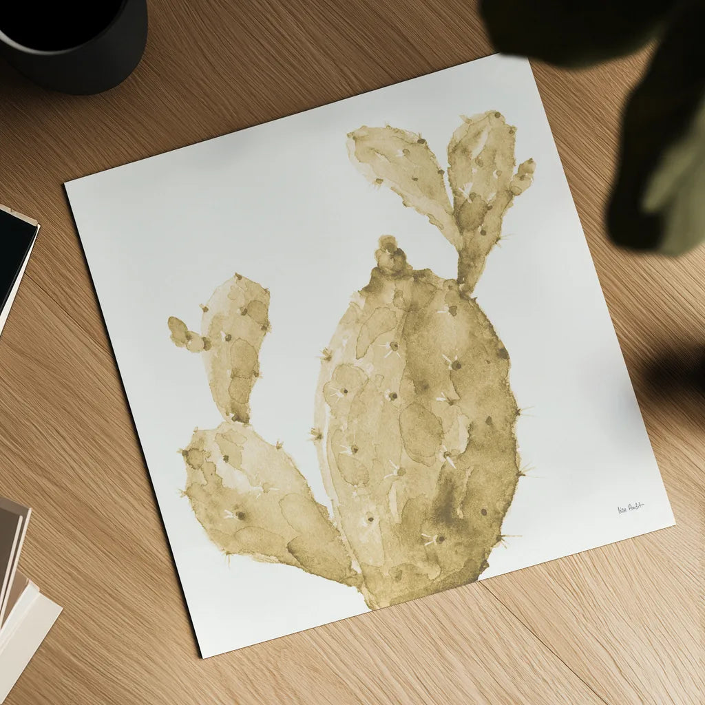 Mixed Greens XXXV Gold by Lisa Audit. Shown as a detailed flat fine art print, highlighting archival giclee quality. Available as an archival giclee rolled canvas, fine art paper, or poster print. SKU 60016a.