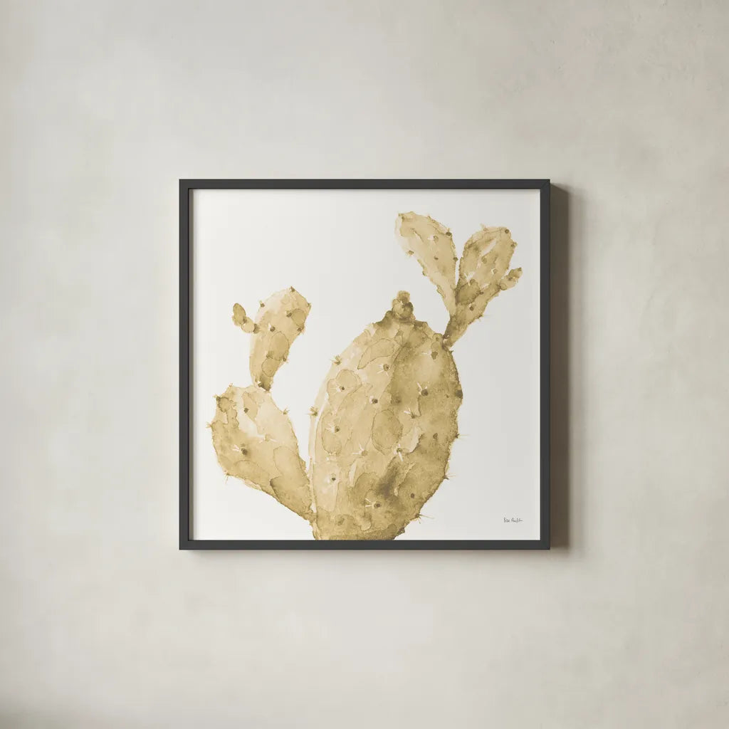 Mixed Greens XXXV Gold by Lisa Audit. Shown in a sleek black glass frame for a contemporary gallery look. Available as an archival giclee rolled canvas, fine art paper, or poster print. SKU 60016a.