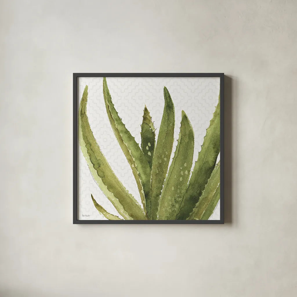 Mixed Greens XXXVIII by Lisa Audit. Shown in a sleek black glass frame for a contemporary gallery look. Available as an archival giclee rolled canvas, fine art paper, or poster print. SKU 36496a.