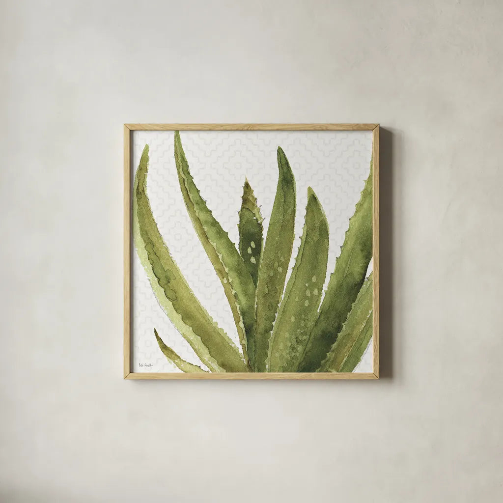 Mixed Greens XXXVIII by Lisa Audit. Shown in a natural wood glass frame for a timeless modern aesthetic. Available as an archival giclee rolled canvas, fine art paper, or poster print. SKU 36496a.