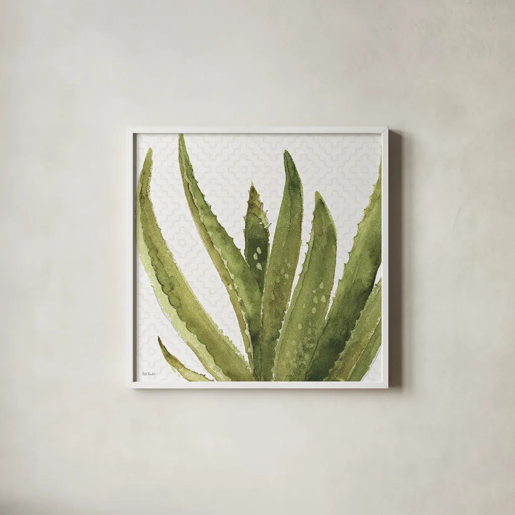 Mixed Greens XXXVIII by Lisa Audit. Shown in a crisp white glass frame for a clean and minimalist style. Available as an archival giclee rolled canvas, fine art paper, or poster print. SKU 36496a.