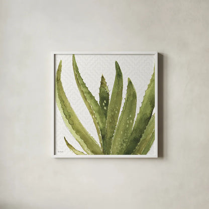 Mixed Greens XXXVIII by Lisa Audit. Shown in a crisp white glass frame for a clean and minimalist style. Available as an archival giclee rolled canvas, fine art paper, or poster print. SKU 36496a.