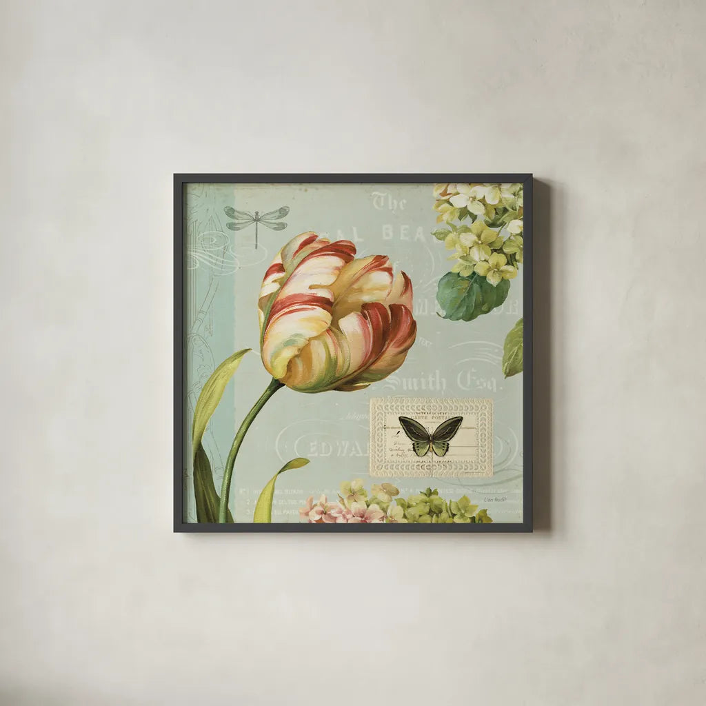 Mothers Treasure I by Lisa Audit. Shown in a sleek black glass frame for a contemporary gallery look. Available as an archival giclee rolled canvas, fine art paper, or poster print. SKU 4914a.