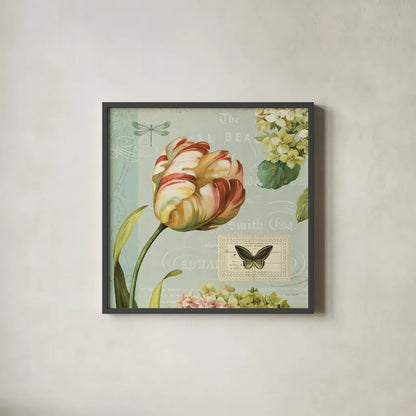 Mothers Treasure I by Lisa Audit. Shown in a sleek black glass frame for a contemporary gallery look. Available as an archival giclee rolled canvas, fine art paper, or poster print. SKU 4914a.
