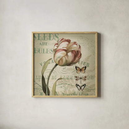 Mothers Treasure V Vintage Square by Lisa Audit. Shown in a natural wood glass frame for a timeless modern aesthetic. Available as an archival giclee rolled canvas, fine art paper, or poster print. SKU 99359a.