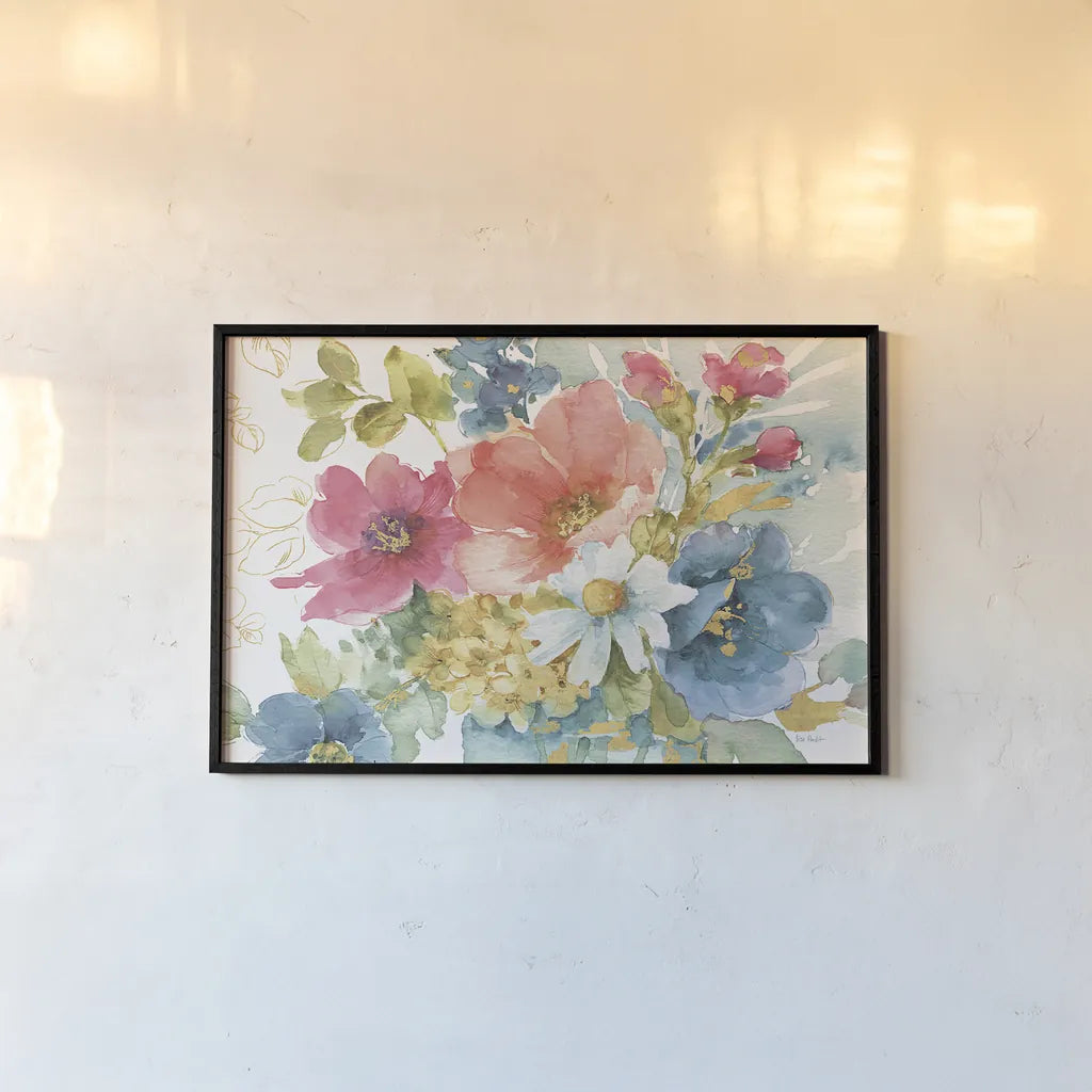 My Garden Bouquet I by Lisa Audit. shown as a paper print in a black flame. Available as a archival giclee rolled canvas, fine art paper, or poster print. SKU 18884i.