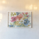 My Garden Bouquet I by Lisa Audit. shown as a paper print in a white frame. Available as a archival giclee rolled canvas, fine art paper, or poster print. SKU 18884i.