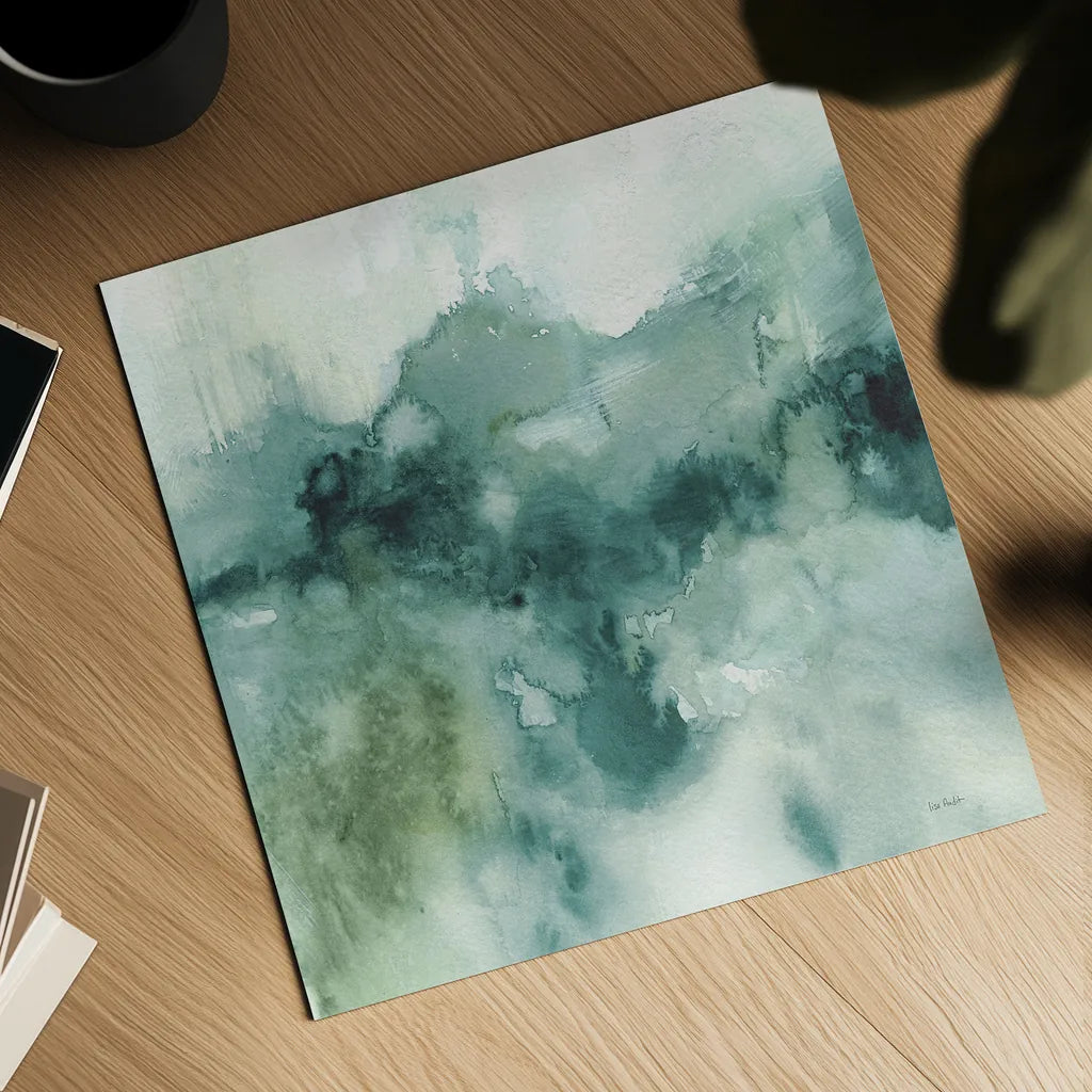 My Greenhouse Abstract I Crop Blue NG by Lisa Audit. Shown as a detailed flat fine art print, highlighting archival giclee quality. Available as an archival giclee rolled canvas, fine art paper, or poster print. SKU 32120a.