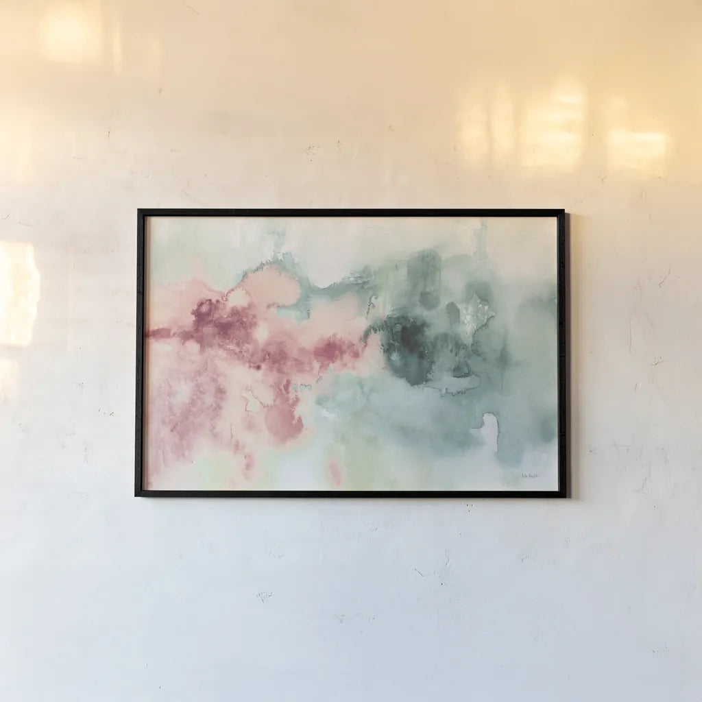 My Greenhouse Abstract I Pink by Lisa Audit. shown as a paper print in a black flame. Available as a archival giclee rolled canvas, fine art paper, or poster print. SKU 48721i.