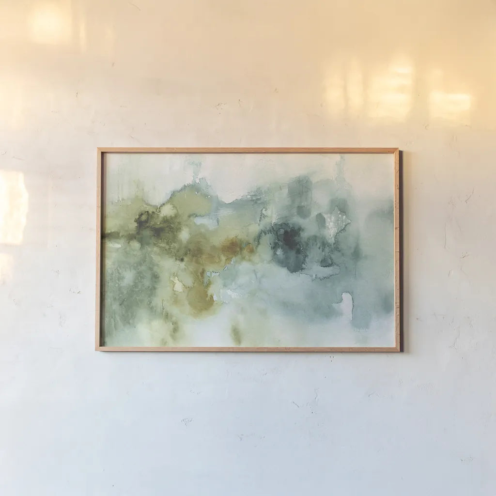 My Greenhouse Abstract I no Gold by Lisa Audit. shown as a paper print in a natural frame. Available as a archival giclee rolled canvas, fine art paper, or poster print. SKU 32086i.