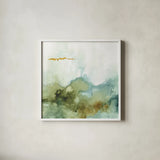 My Greenhouse Abstract III by Lisa Audit. Shown in a crisp white glass frame for a clean and minimalist style. Available as an archival giclee rolled canvas, fine art paper, or poster print. SKU 22226a.