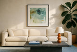 My Greenhouse Abstract IV by Lisa Audit. Displayed in a glass frame with matte in a clean modern living room. Available as an archival giclee rolled canvas, fine art paper, or poster print. SKU 20403a.