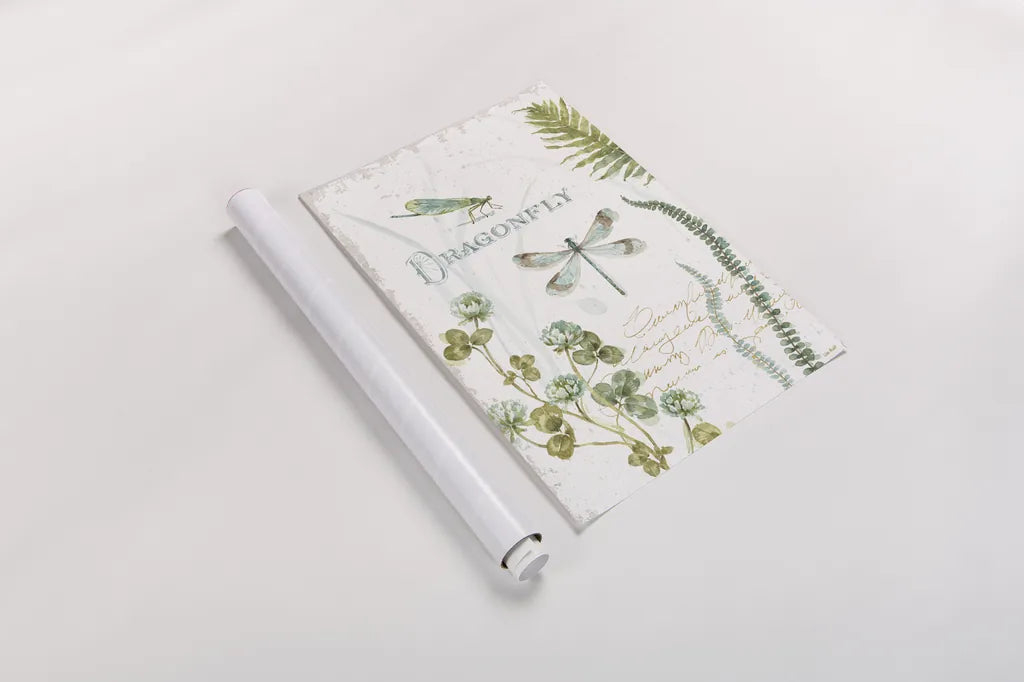 My Greenhouse Botanical Dragonfly by Lisa Audit. shown as a rolled paper print. Available as archival giclee rolled canvas, fine art paper, or poster print. SKU 63181h.