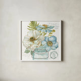 My Greenhouse Bouquet II by Lisa Audit. Shown in a crisp white glass frame for a clean and minimalist style. Available as an archival giclee rolled canvas, fine art paper, or poster print. SKU 23443a.