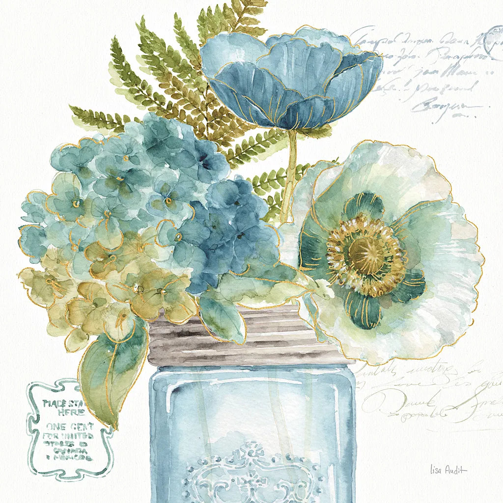 My Greenhouse Bouquet III by Lisa Audit. SKU 23444a. Archival Giclee Fine art print for wall decor.