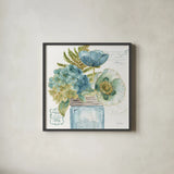 My Greenhouse Bouquet III by Lisa Audit. Shown in a sleek black glass frame for a contemporary gallery look. Available as an archival giclee rolled canvas, fine art paper, or poster print. SKU 23444a.