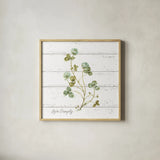 My Greenhouse Clove Live Simply Square by Lisa Audit. Shown in a natural wood glass frame for a timeless modern aesthetic. Available as an archival giclee rolled canvas, fine art paper, or poster print. SKU 54115a.