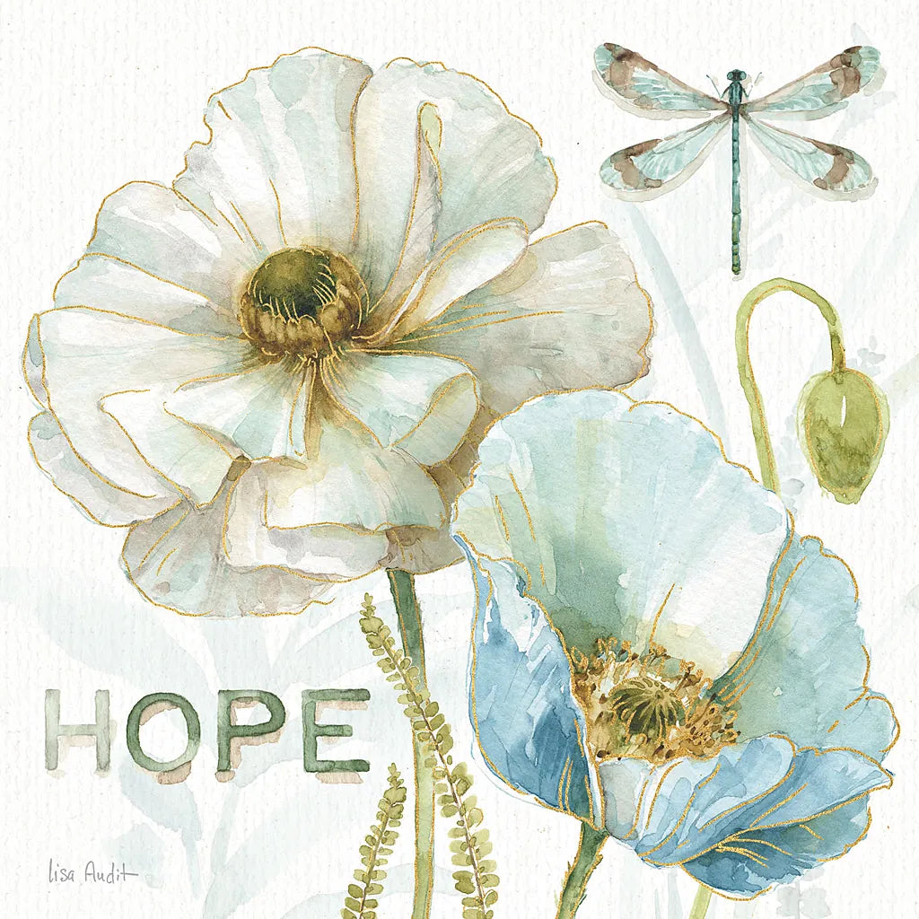 My Greenhouse Flowers Hope by Lisa Audit. SKU 20950a. Archival Giclee Fine art print for wall decor.