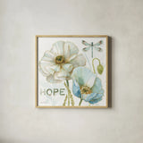 My Greenhouse Flowers Hope by Lisa Audit. Shown in a natural wood glass frame for a timeless modern aesthetic. Available as an archival giclee rolled canvas, fine art paper, or poster print. SKU 20950a.