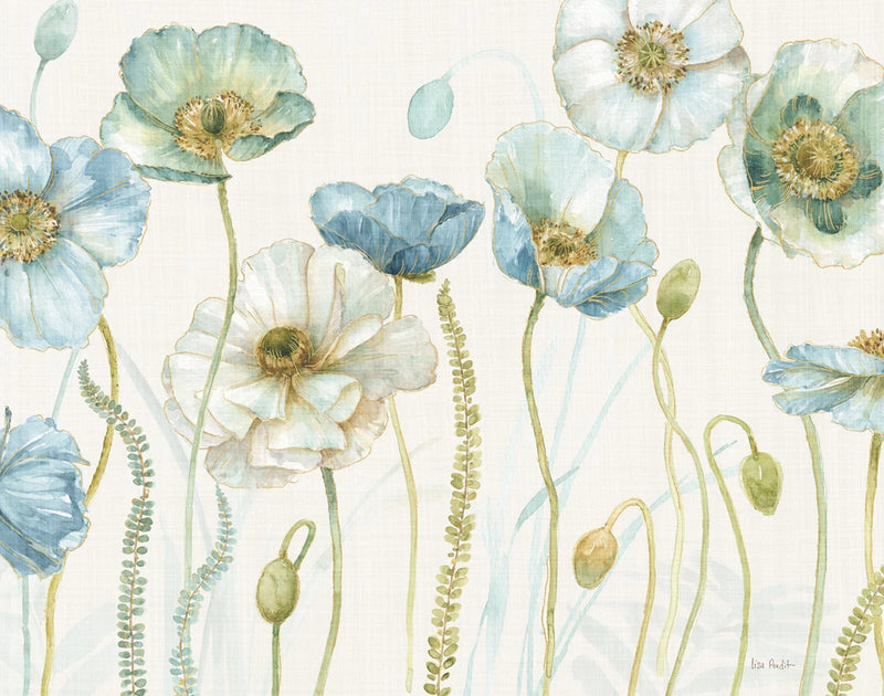 My Greenhouse Flowers I on Linen Cream Crop by Lisa Audit