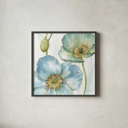 My Greenhouse Flowers II by Lisa Audit. Shown in a sleek black glass frame for a contemporary gallery look. Available as an archival giclee rolled canvas, fine art paper, or poster print. SKU 20392a.