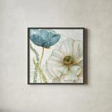 My Greenhouse Flowers III by Lisa Audit. Shown in a sleek black glass frame for a contemporary gallery look. Available as an archival giclee rolled canvas, fine art paper, or poster print. SKU 20393a.