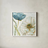 My Greenhouse Flowers III by Lisa Audit. Shown in a crisp white glass frame for a clean and minimalist style. Available as an archival giclee rolled canvas, fine art paper, or poster print. SKU 20393a.