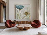 My Greenhouse Flowers III by Lisa Audit. Shown as extra-large giant wall art in a modern living room. Available as an archival giclee rolled canvas, fine art paper, or poster print. SKU 20393a.