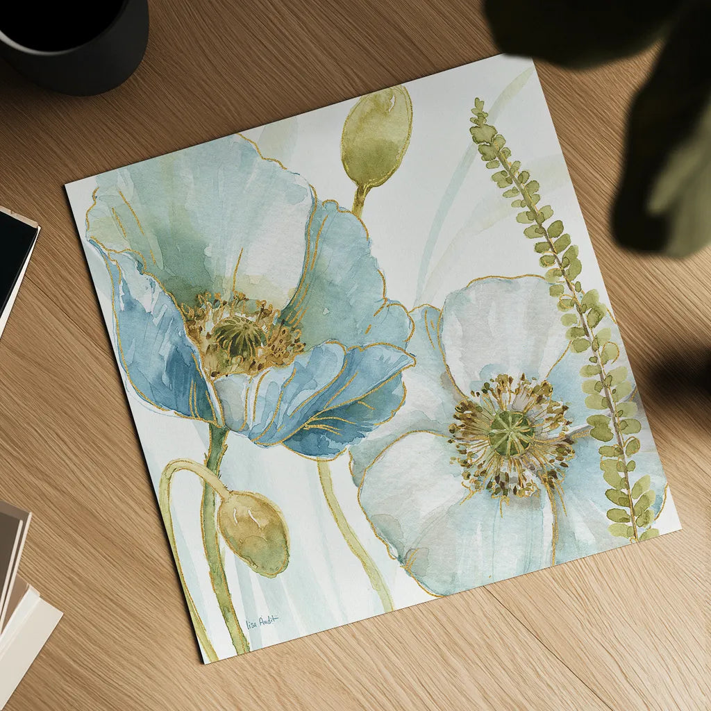 My Greenhouse Flowers IV by Lisa Audit. Shown as a detailed flat fine art print, highlighting archival giclee quality. Available as an archival giclee rolled canvas, fine art paper, or poster print. SKU 20394a.