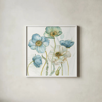 My Greenhouse Flowers VI Crop by Lisa Audit. Shown in a crisp white glass frame for a clean and minimalist style. Available as an archival giclee rolled canvas, fine art paper, or poster print. SKU 20396a.