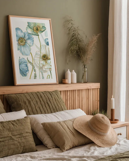 My Greenhouse Flowers VI Crop by Lisa Audit. shown as a paper print in a natural frame. Available as a archival giclee rolled canvas, fine art paper, or poster print. SKU 20396h.