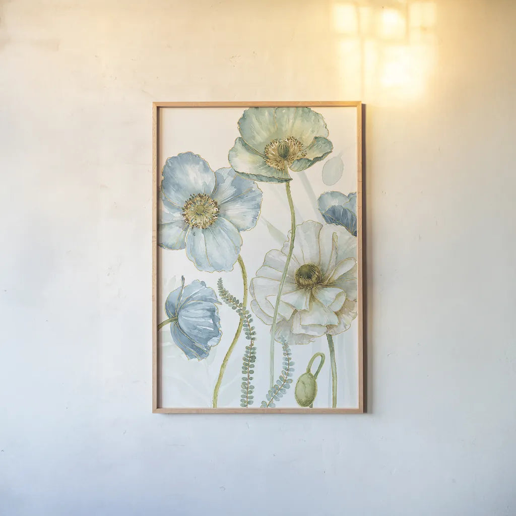 My Greenhouse Flowers VI Crop by Lisa Audit. shown as a paper print in a natural frame. Available as a archival giclee rolled canvas, fine art paper, or poster print. SKU 20396h.