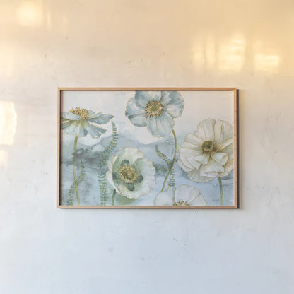 My Greenhouse Flowers X by Lisa Audit. shown as a paper print in a natural frame. Available as a archival giclee rolled canvas, fine art paper, or poster print. SKU 24859i.