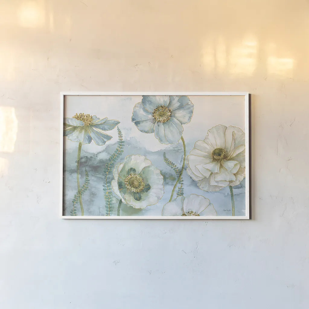 My Greenhouse Flowers X by Lisa Audit. shown as a paper print in a white frame. Available as a archival giclee rolled canvas, fine art paper, or poster print. SKU 24859i.