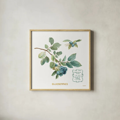My Greenhouse Fruit II by Lisa Audit. Shown in a natural wood glass frame for a timeless modern aesthetic. Available as an archival giclee rolled canvas, fine art paper, or poster print. SKU 22223a.