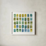 My Greenhouse Geo III by Lisa Audit. Shown in a crisp white glass frame for a clean and minimalist style. Available as an archival giclee rolled canvas, fine art paper, or poster print. SKU 20417a.
