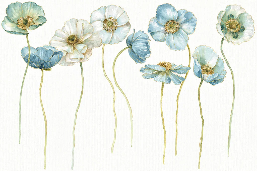 My Greenhouse Poppies Silhouettes by Lisa Audit. SKU 28550i. Archival Giclee Fine art print for wall decor.