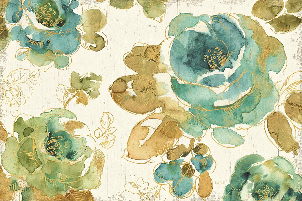 My Greenhouse Roses I on Wood Cream by Lisa Audit. SKU 20778i. Archival Giclee Fine art print for wall decor.