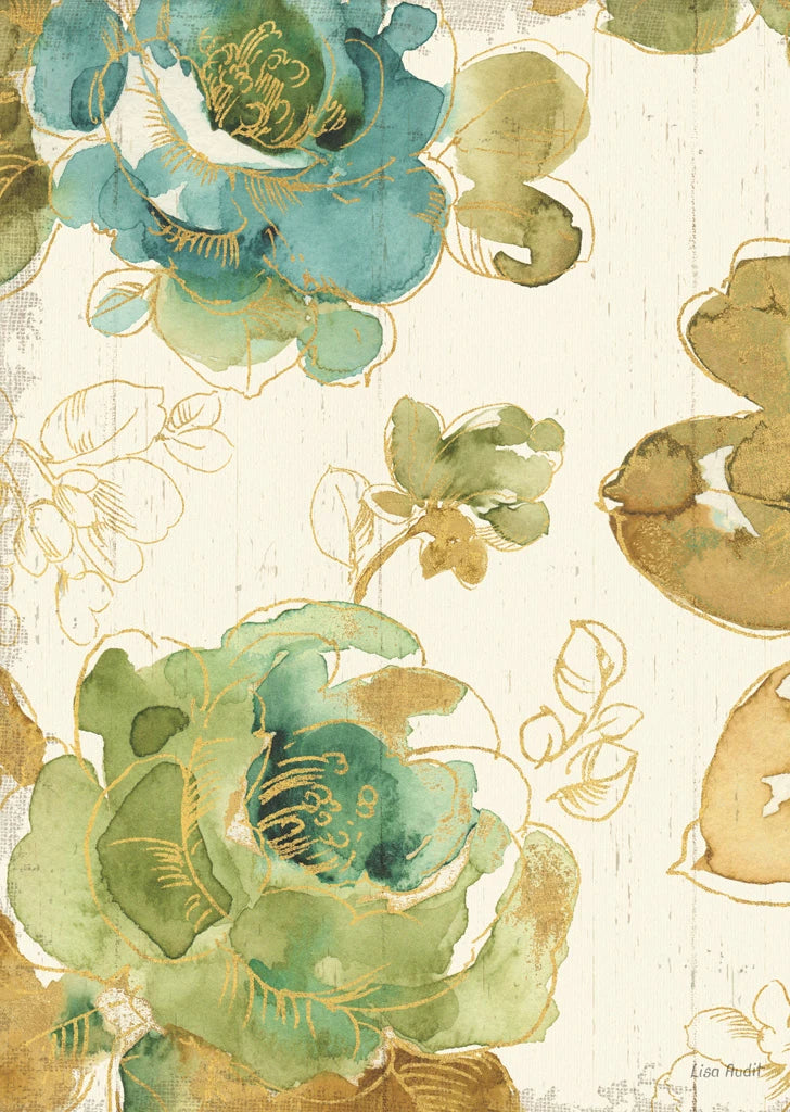 My Greenhouse Roses I on Wood Cream Crop I by Lisa Audit
