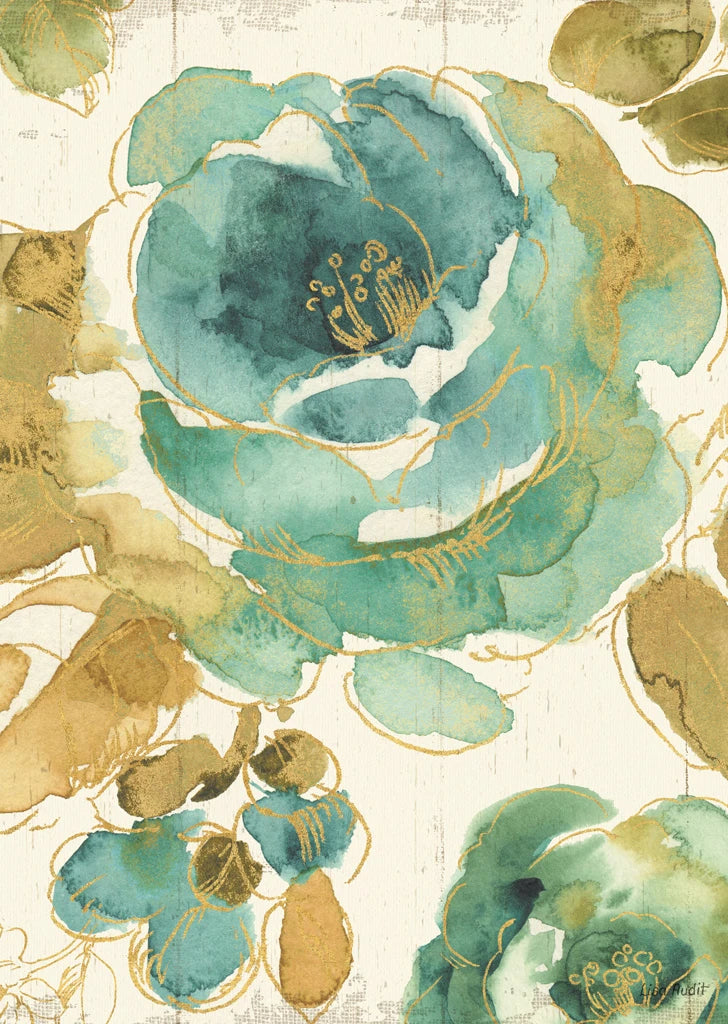 My Greenhouse Roses I on Wood Cream Crop II by Lisa Audit
