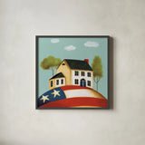 My Home I by Lisa Audit. Shown in a sleek black glass frame for a contemporary gallery look. Available as an archival giclee rolled canvas, fine art paper, or poster print. SKU 69595a.