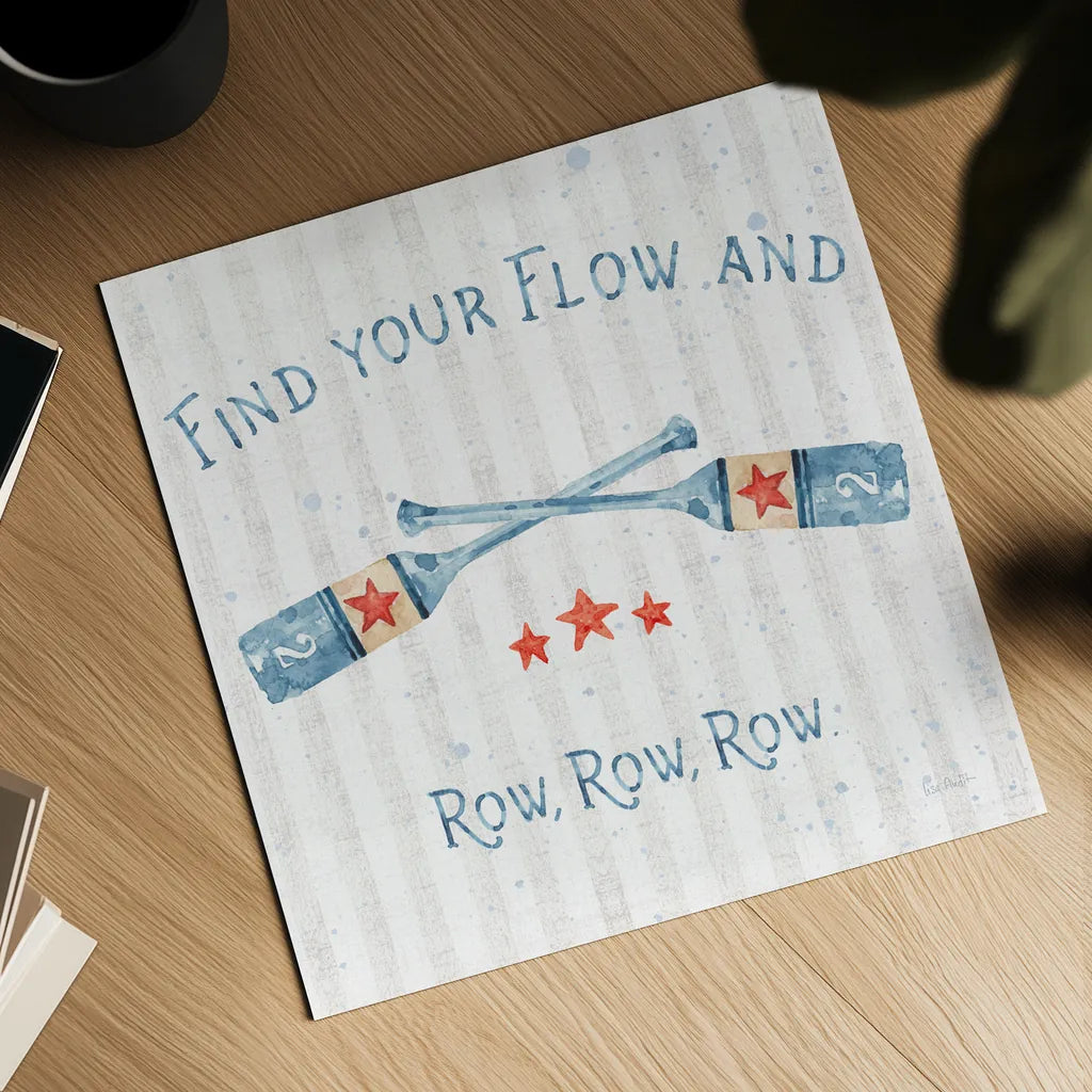 Nautical Life II Square by Lisa Audit. Shown as a detailed flat fine art print, highlighting archival giclee quality. Available as an archival giclee rolled canvas, fine art paper, or poster print. SKU 61345a.