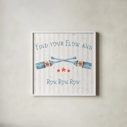 Nautical Life II Square by Lisa Audit. Shown in a crisp white glass frame for a clean and minimalist style. Available as an archival giclee rolled canvas, fine art paper, or poster print. SKU 61345a.