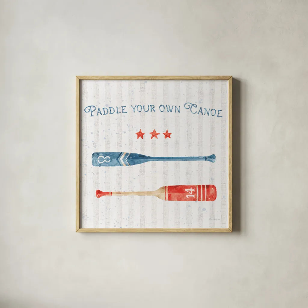 Nautical Life III Square by Lisa Audit. Shown in a natural wood glass frame for a timeless modern aesthetic. Available as an archival giclee rolled canvas, fine art paper, or poster print. SKU 61346a.