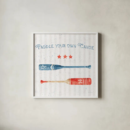 Nautical Life III Square by Lisa Audit. Shown in a crisp white glass frame for a clean and minimalist style. Available as an archival giclee rolled canvas, fine art paper, or poster print. SKU 61346a.