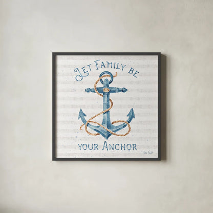 Nautical Life IV by Lisa Audit. Shown in a sleek black glass frame for a contemporary gallery look. Available as an archival giclee rolled canvas, fine art paper, or poster print. SKU 46519a.