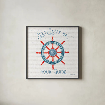 Nautical Life V by Lisa Audit. Shown in a sleek black glass frame for a contemporary gallery look. Available as an archival giclee rolled canvas, fine art paper, or poster print. SKU 46520a.