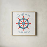 Nautical Life V No Stripes by Lisa Audit. Shown in a natural wood glass frame for a timeless modern aesthetic. Available as an archival giclee rolled canvas, fine art paper, or poster print. SKU 48168a.