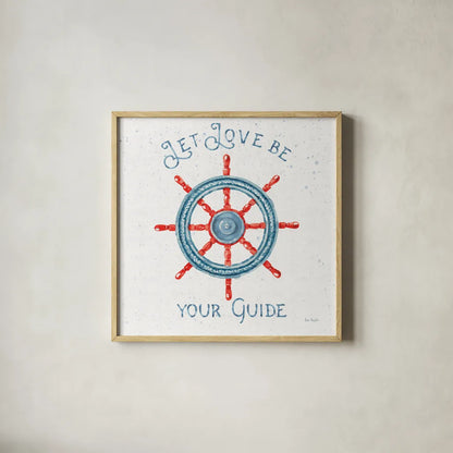 Nautical Life V No Stripes by Lisa Audit. Shown in a natural wood glass frame for a timeless modern aesthetic. Available as an archival giclee rolled canvas, fine art paper, or poster print. SKU 48168a.